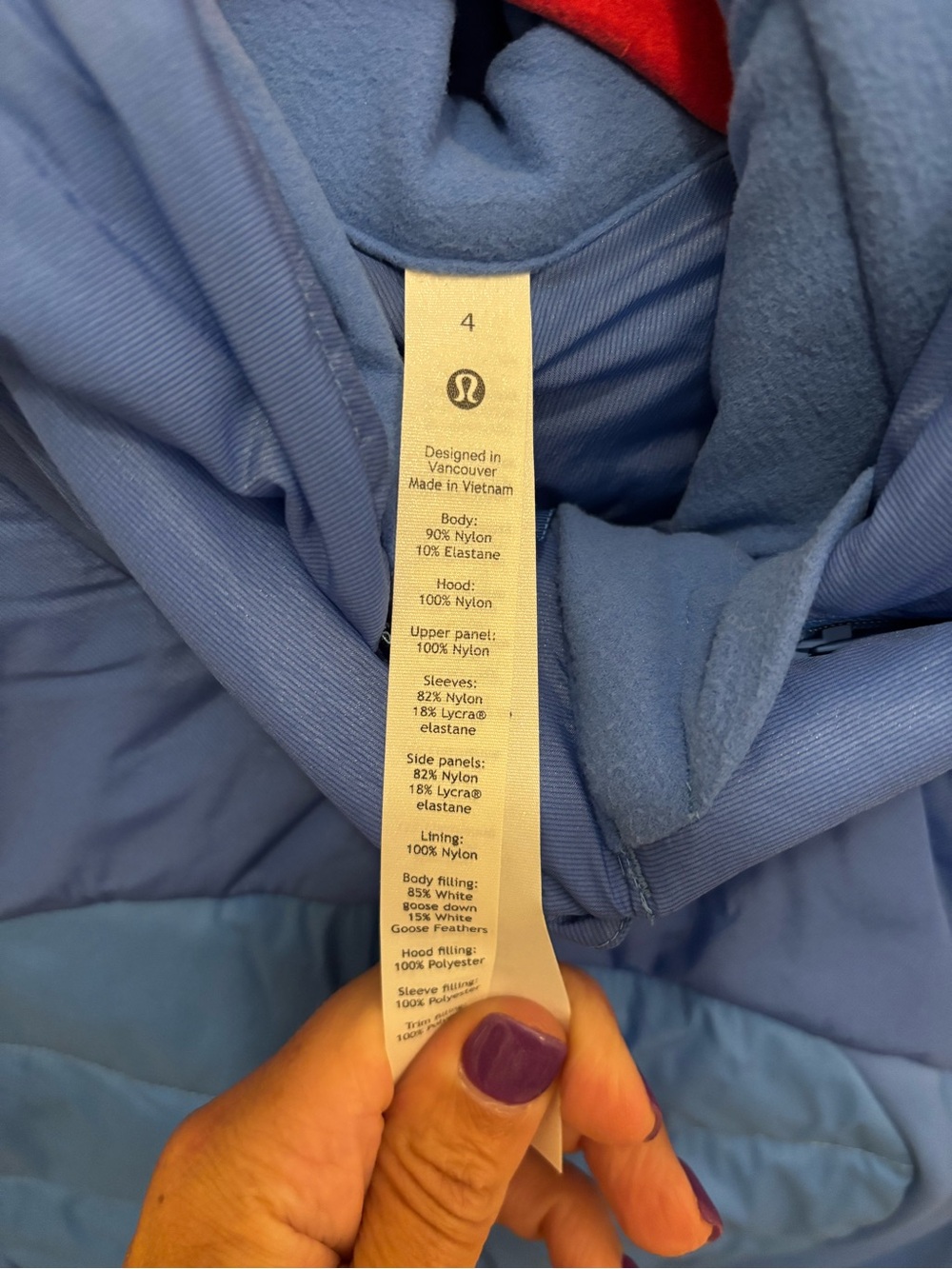 lululemon athletica Two-Tone Quilted Hooded Puffer Jacket - Blue - Picture 4 of 6
